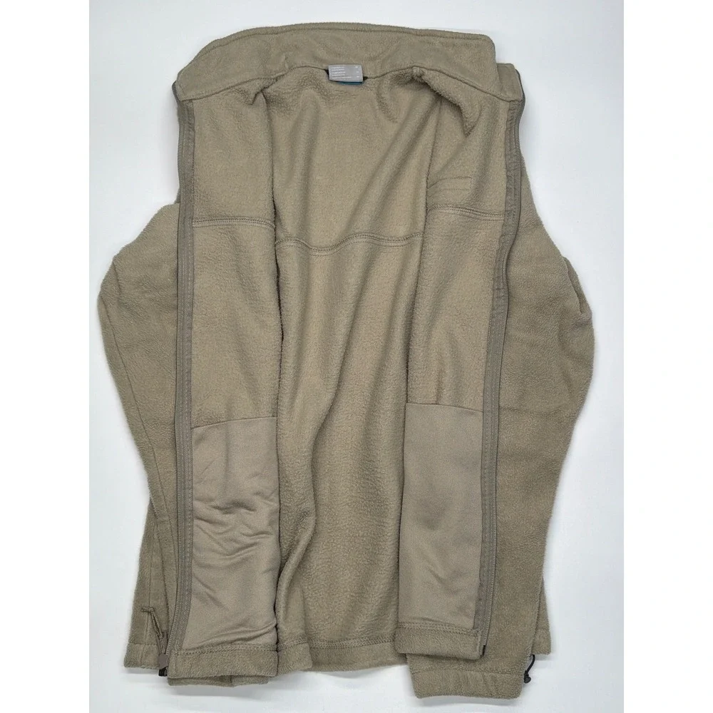 Columbia Fleece Full Zip Jacket Tan Khaki Men's Warm Outdoor Layer‎ Medium